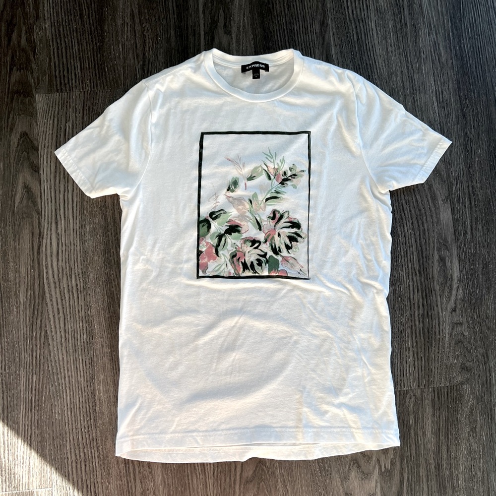 Express Floral White Tee (Medium)